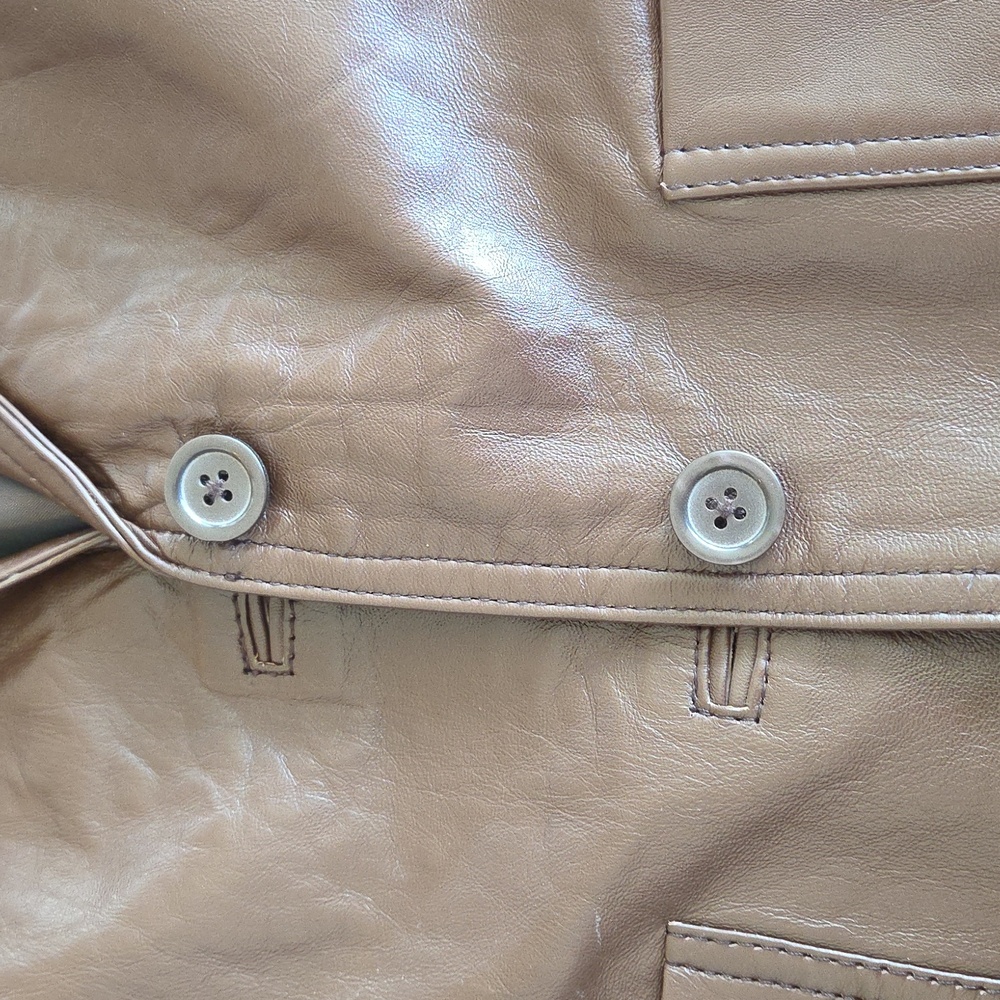Women's Leather Exotica Brown Leather Blazer.  Perfect Shade Of Brown! 🟤 Small - Picture 7 of 10